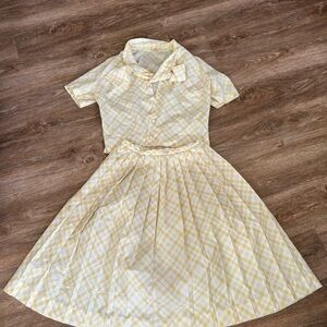 Yellow Plaid Retro Dress